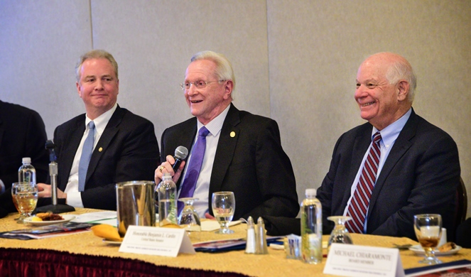 Roundtable President/CEO M.H. Jim Estepp (Center) is joined by U.S. Senators Benjamin Cardin (Right) and Christoper Van Hollen